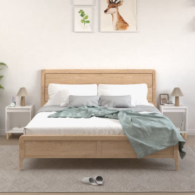Bedside Cabinet Set of 2 White Engineered wood Bedside ...