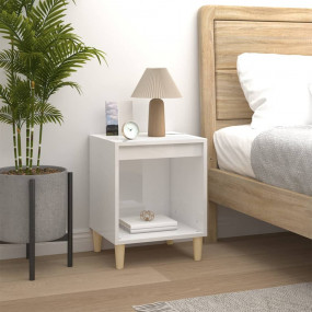 Bedside Cabinet High gloss white Engineered wood Bedsid...
