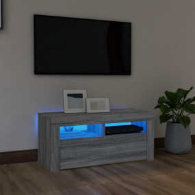 TV Cabinet Gray Sonoma Engineered wood Medium TV Cabine...
