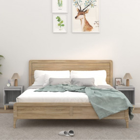 Bedside Cabinet Set of 2 Gray Sonoma Engineered wood Me...