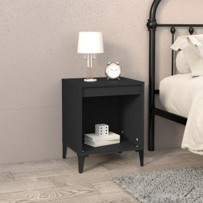 Bedside Cabinet Black Engineered wood Medium Bedside Ca...