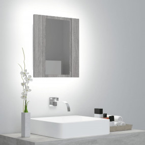 LED Mirror Cabinet Gray sonoma Engineered wood, acrylic