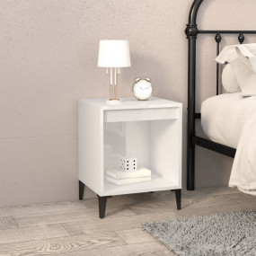 Bedside Cabinet High gloss white Engineered wood, metal...