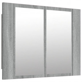 LED Mirror Cabinet Gray Sonoma Engineered Wood Small