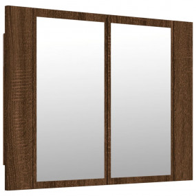 LED Mirror Cabinet Brown oak Engineered wood Medium