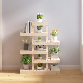 Plant Stand Natural Wood Solid pine wood 33.5 x 9.8 x 4...