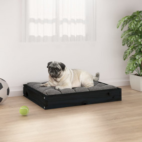 Dog Bed Black Solid pine wood Durable Dog Bed Rectangul...
