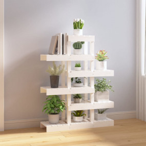 Plant Stand White Solid pine wood Medium Shelving Plant...