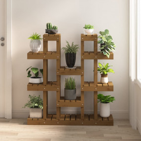 Plant Stand Honey brown Solid pine wood Large Decorativ...