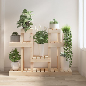 Plant Stand Natural Wood Solid Pine Wood Medium Decorat...