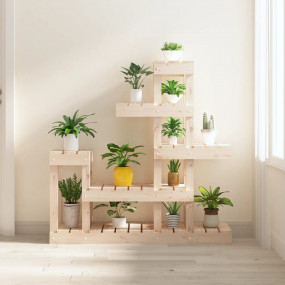 Plant Stand Natural wood Solid Pine Wood Medium Decorat...