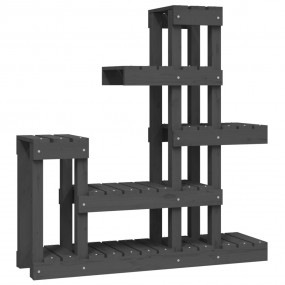 Plant Stand Grey Solid Pine Wood Large Decorative Inlay...