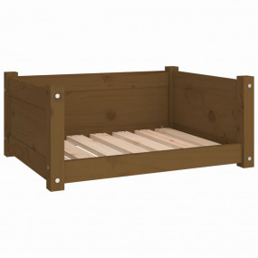 Dog Bed Honey brown Solid pine wood 25.8 x 19.9 x 11.0 ...