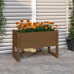 Planter Honey Brown Solid Pine Wood Medium Decorative I...