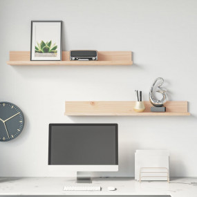 Wall Shelf Natural Wood Solid pine wood 31.5 x 4.3 x 3....