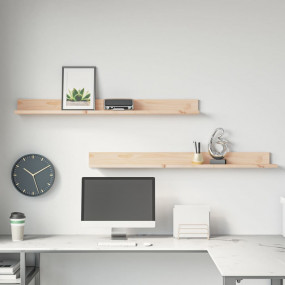 Wall Shelf Natural pine Solid pine wood 43.3 in x 4.3 i...