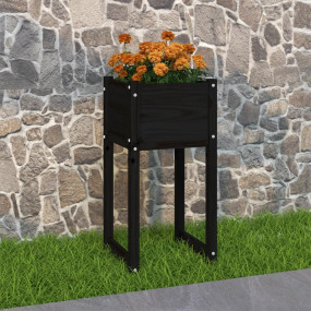 Planter Black Solid Pine Wood Medium Decorative Inlays ...