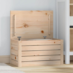 Storage Box Natural Wood Solid Pine Wood Medium Storage...