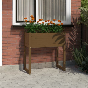Planter Honey Brown Solid Pine Wood Medium Decorative I...