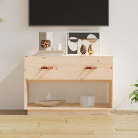 TV Cabinet Natural wood look Solid pine wood 35.4x15.7x...