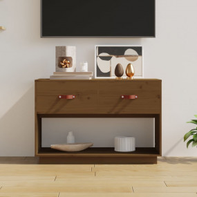 TV Cabinet Honey brown Solid pine wood Medium TV Cabine...