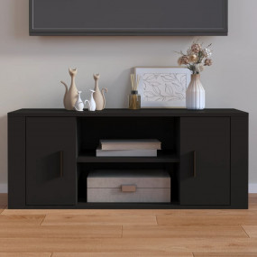 TV Cabinet Black Engineered wood Medium TV Cabinet Rect...