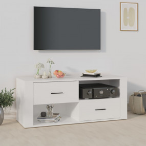 TV Cabinet White Engineered Wood Standard Doors TV Cabi...