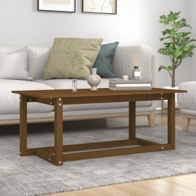 Coffee Table Honey Brown Solid Pine Wood 43.3 x 21.7 x ...