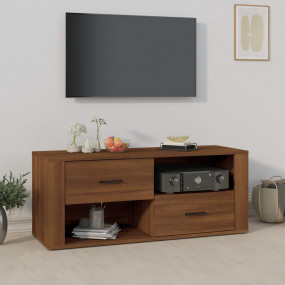 TV Cabinet Brown Oak Engineered Wood Medium TV Cabinet