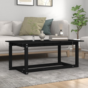 Coffee Table Black Solid pine wood Durable Coffee Table