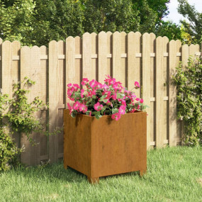 Planter Rusty Corten Steel Medium Decorative Inlays Pla...