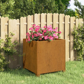 Planter Rusty Corten Steel Medium Tough Planter Square