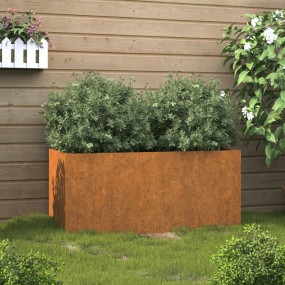 Planter Rusty Corten Steel Medium Durable Planter Recta...