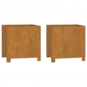 Planter Set of 2 Rusty Corten steel Medium Durable Plan...