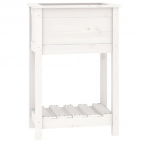 Planter White Solid pine wood Medium Planter Rectangula...