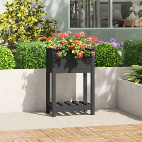 Planter Grey Solid pine wood Medium Plant Stand Rectang...