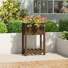 Planter Honey brown Solid pine wood 21.3x13.6x31.9 in P...