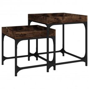 Side Table Smoked Oak Engineered wood, steel Small
