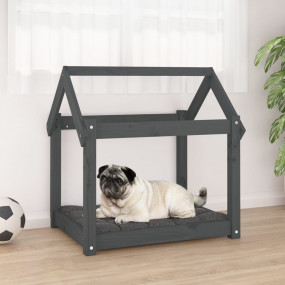 Dog Bed Grey Solid Pine Wood Medium Tough Dog Bed Recta...