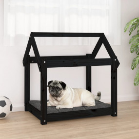 Dog Bed Black Solid Pine Wood Medium Tough Dog Bed
