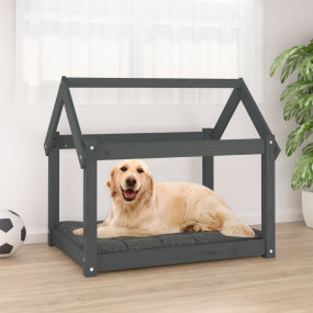 Dog Bed Grey Solid pine wood Medium Durable Dog Bed