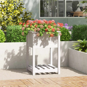 Planter White Solid pine wood 21.3x21.3x31.9 in Planter...