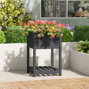 Planter Grey Solid Pine Wood Medium Planter Square Rust...