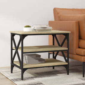 Side Table Sonoma oak Engineered wood, iron Medium Side...
