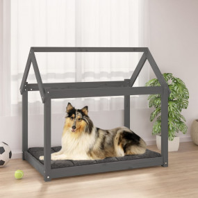 Dog Bed Grey Solid pine wood 39.8 x 27.6 x 35.4 in Dura...