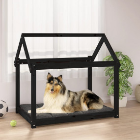 Dog Bed Black Solid Pine Wood Medium Durable Dog Bed