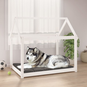 Dog Bed White Solid pine wood Large Tough Dog Bed Recta...