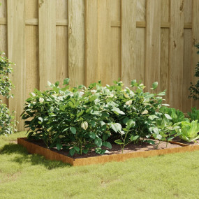 Garden Raised Bed Rusty Corten Steel 39.4 x 39.4 x 7.3 ...