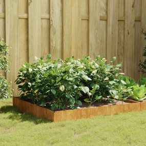 Garden Raised Bed Rusty Corten Steel 39.4 x 39.4 x 10.2...