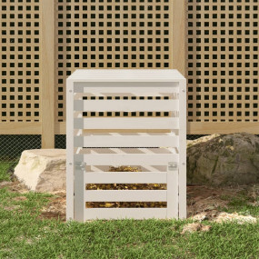 Composter White Solid pine wood Large Durable Composter